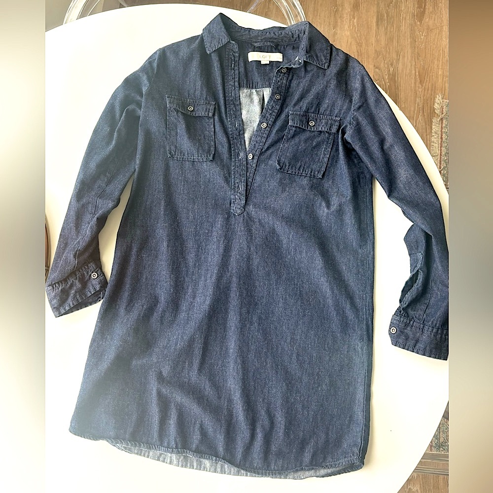 Loft Dark Chambray Tunic XSP